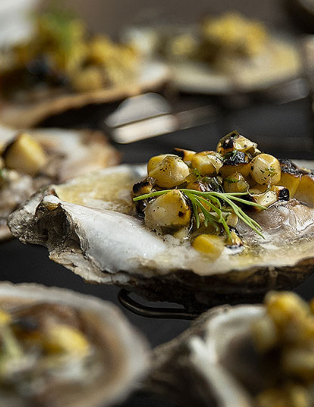 Grilled Oysters & Charred Corn Salsa