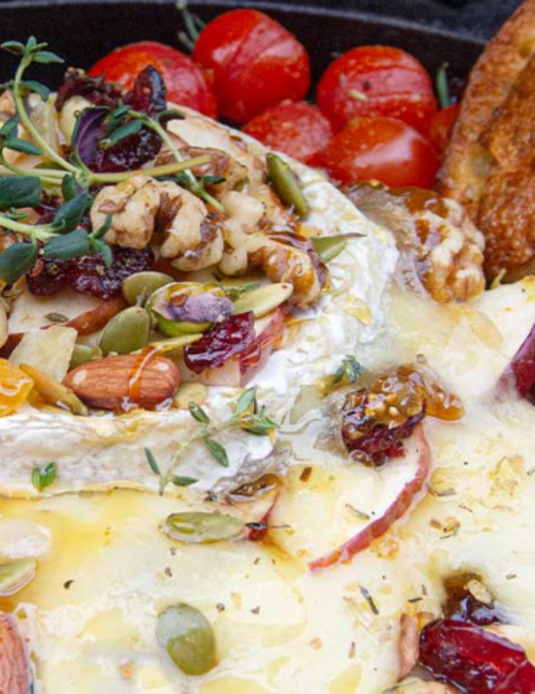 Baked Brie with Herbs, Berries, Nuts and Honey