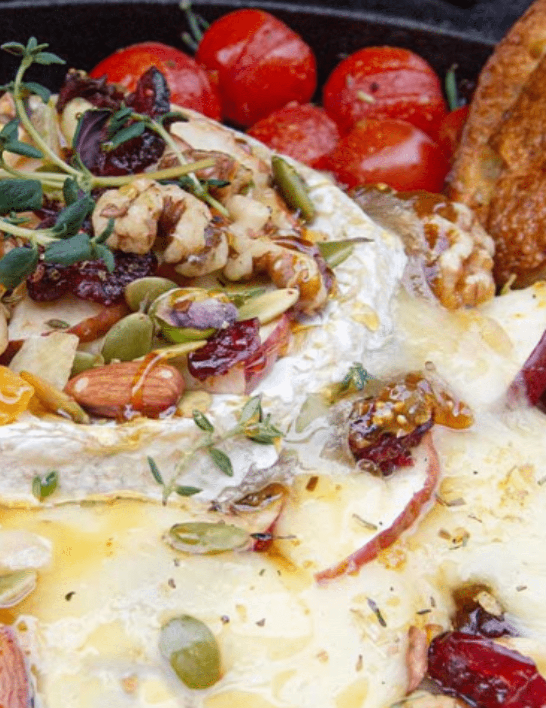 Baked Brie with Herbs, Berries, Nuts and Honey - Big Green Egg