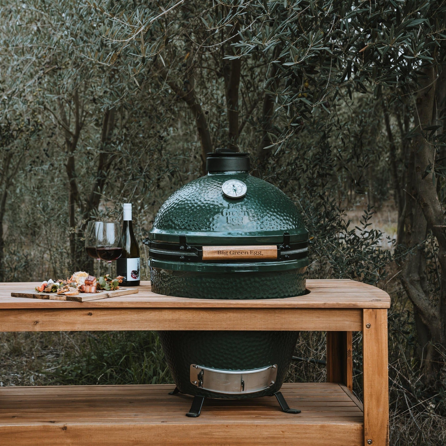 Big Green Egg Large Acacia Table Package - Big Green Egg