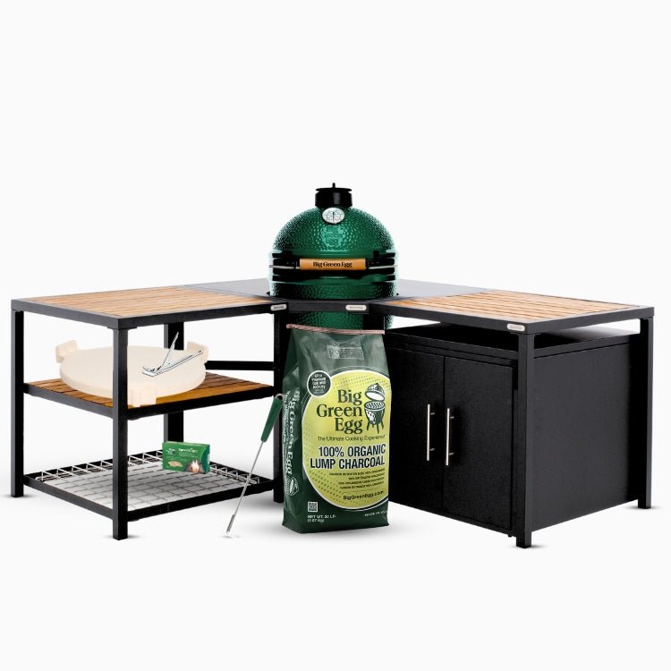 Big Green Egg Large Corner Nest, Expansion Frame & Cabinet Package - Big Green Egg