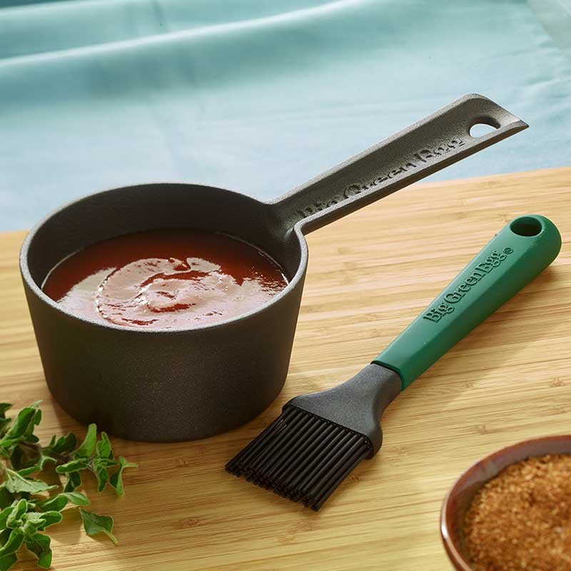 Cast Iron Sauce Pot & Basting Brush - Big Green Egg