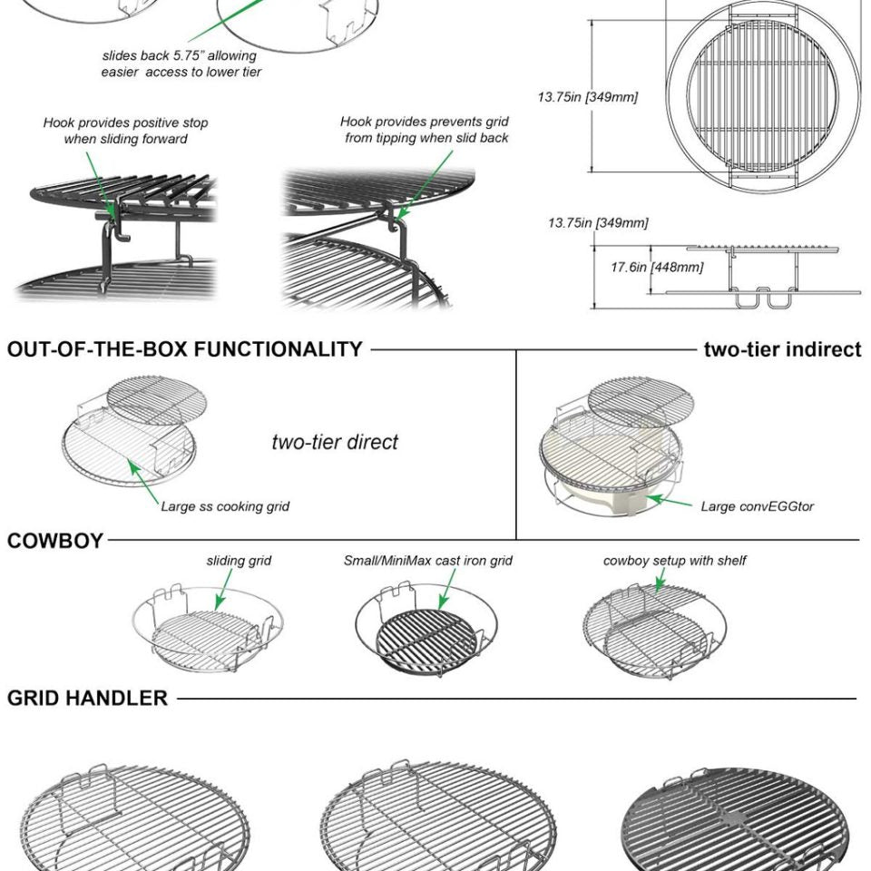 Half Stainless Steel Grid - Big Green Egg
