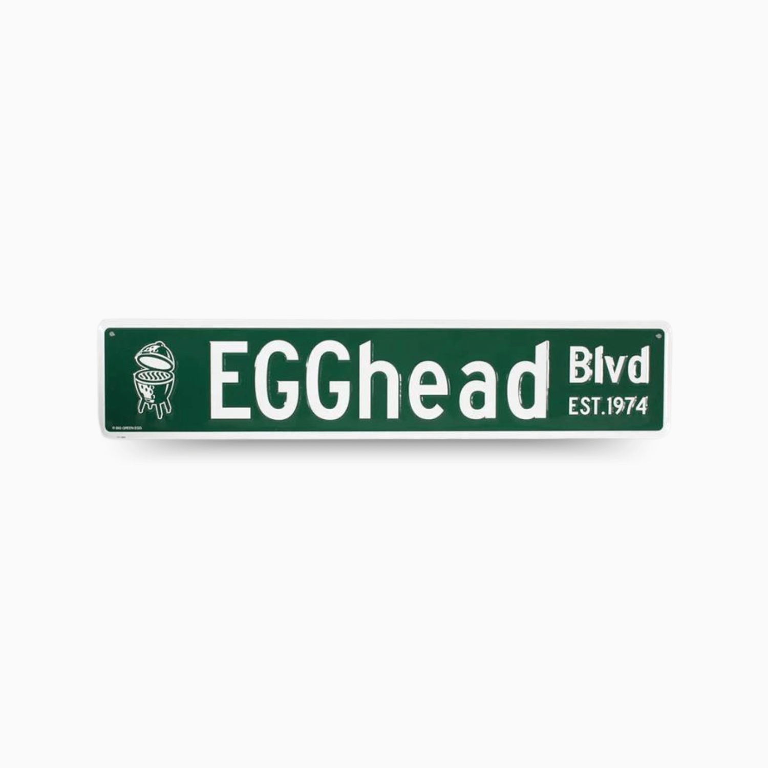Stamped Aluminium EGGhead Street Sign - Big Green Egg