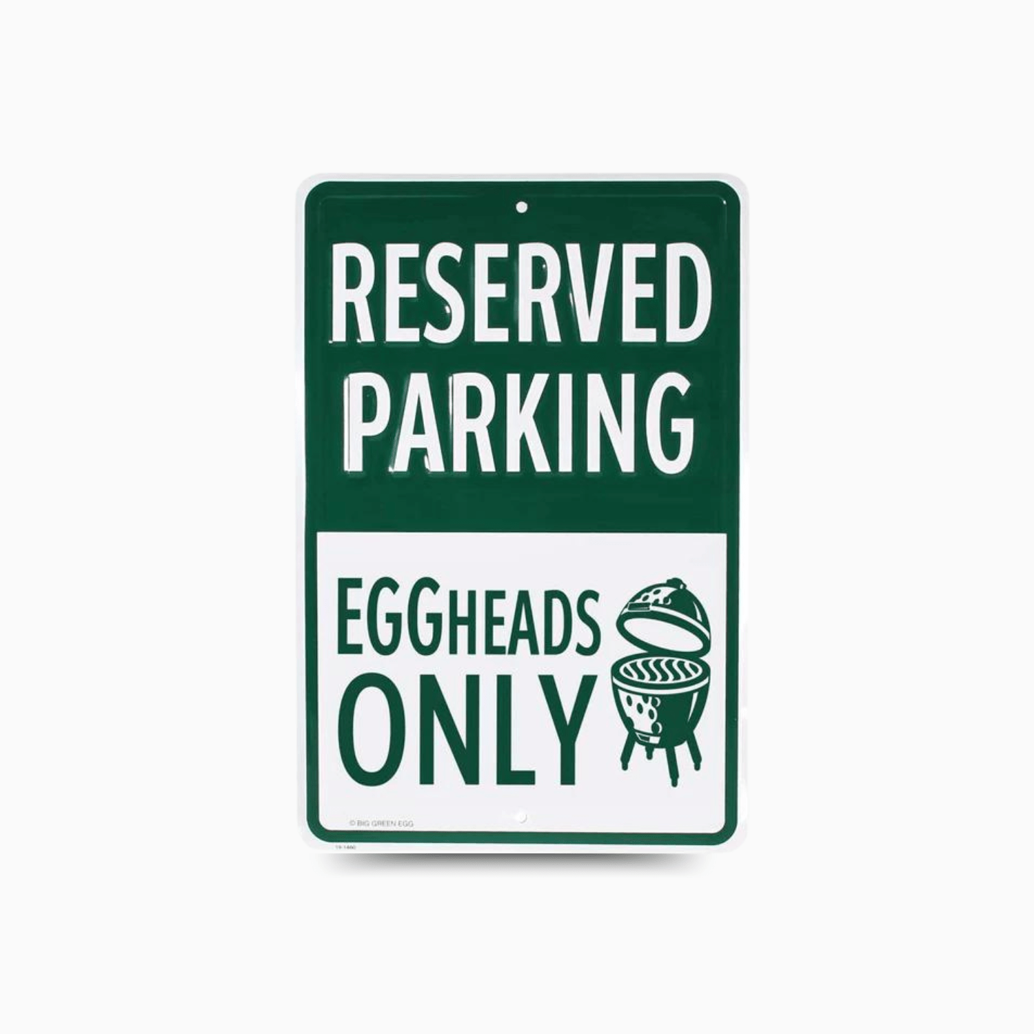 Stamped Aluminum EGGhead Parking Sign - Big Green Egg