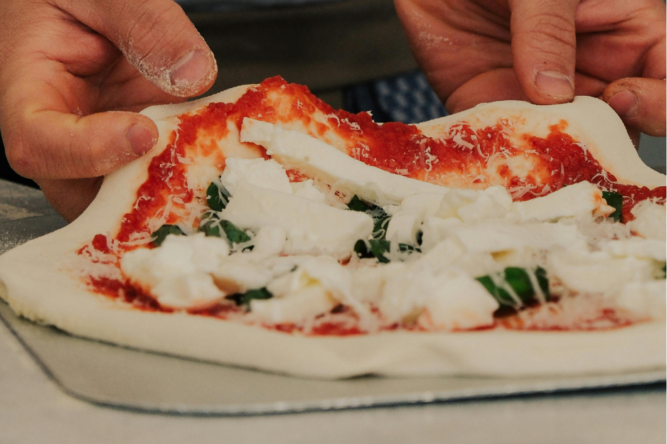 Wood-Fired Margherita Pizza on a Pizza Stone