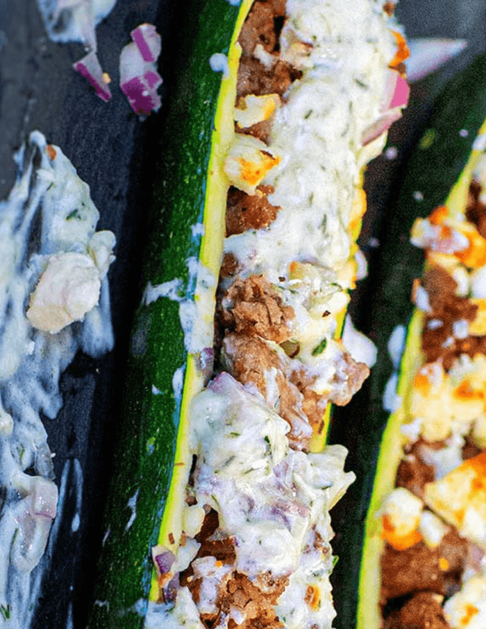 Greek Zucchini Boats - Big Green Egg
