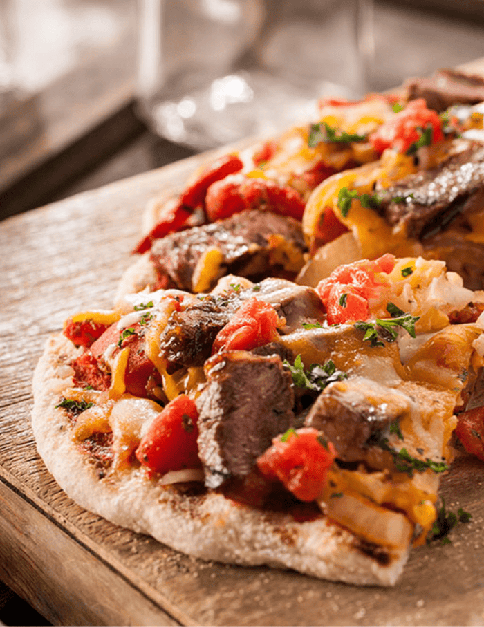 Grilled Cheesesteak Pizza - Big Green Egg