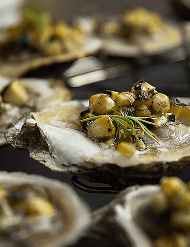 Grilled Oysters & Charred Corn Salsa - Big Green Egg