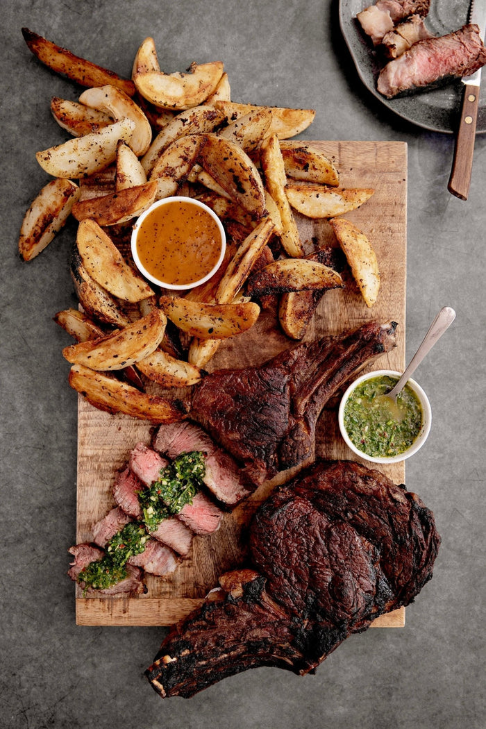 Rib Eye & Wedges - Big Green Egg