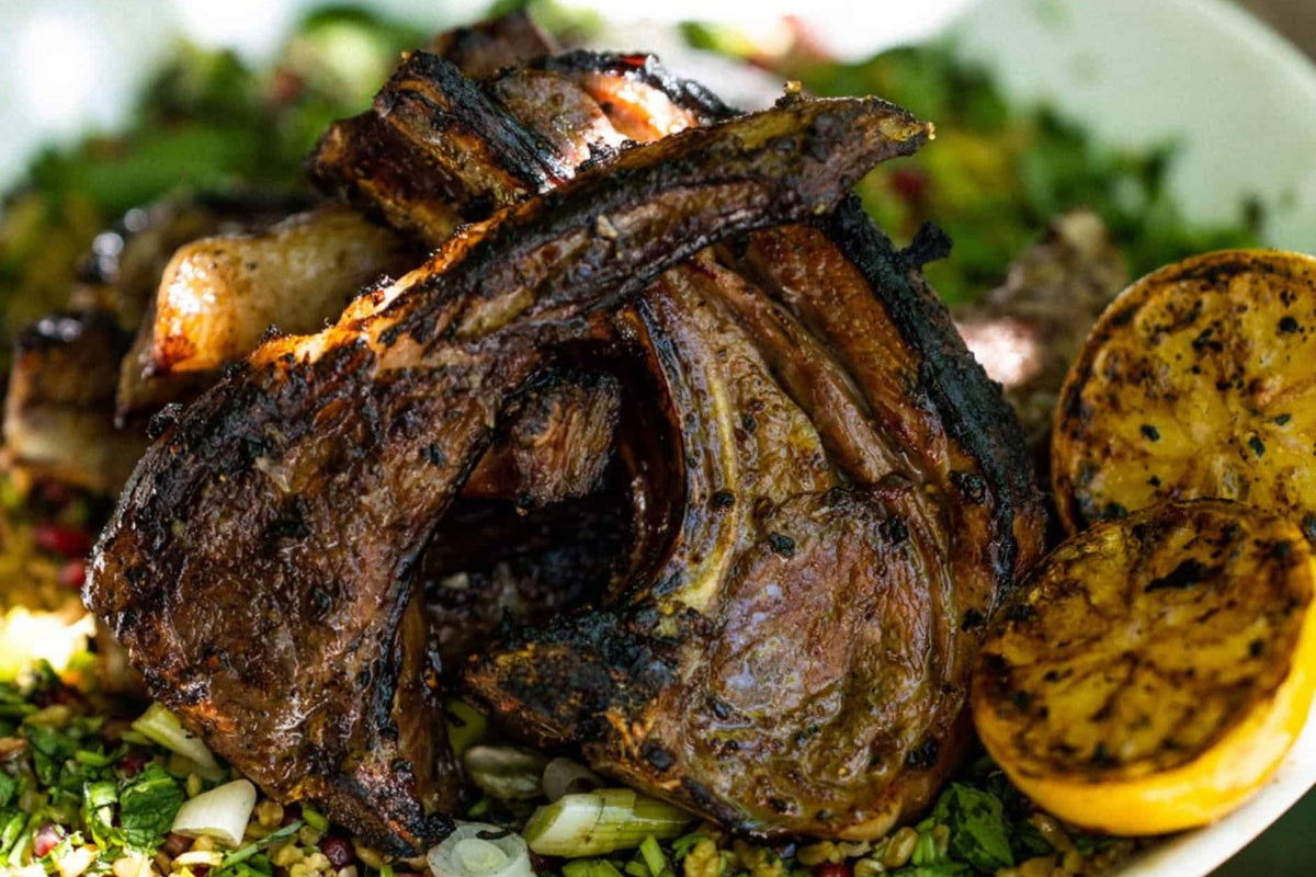 Spiced Lamb Chops with Pomegranate Molasses - Big Green Egg