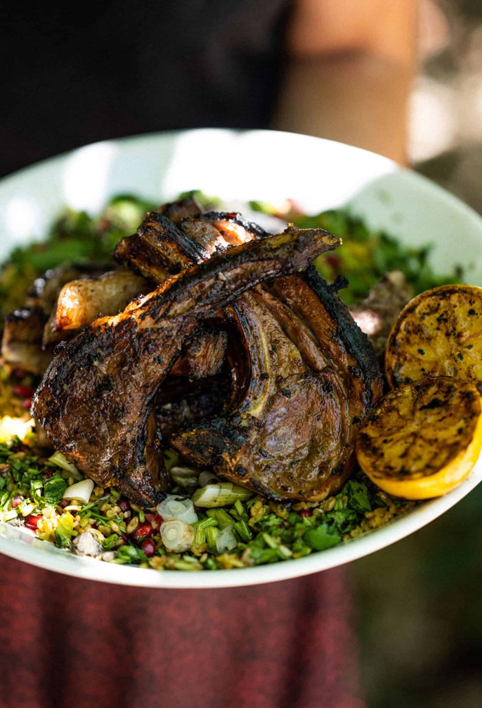 Spiced Lamb Chops with Pomegranate Molasses - Big Green Egg