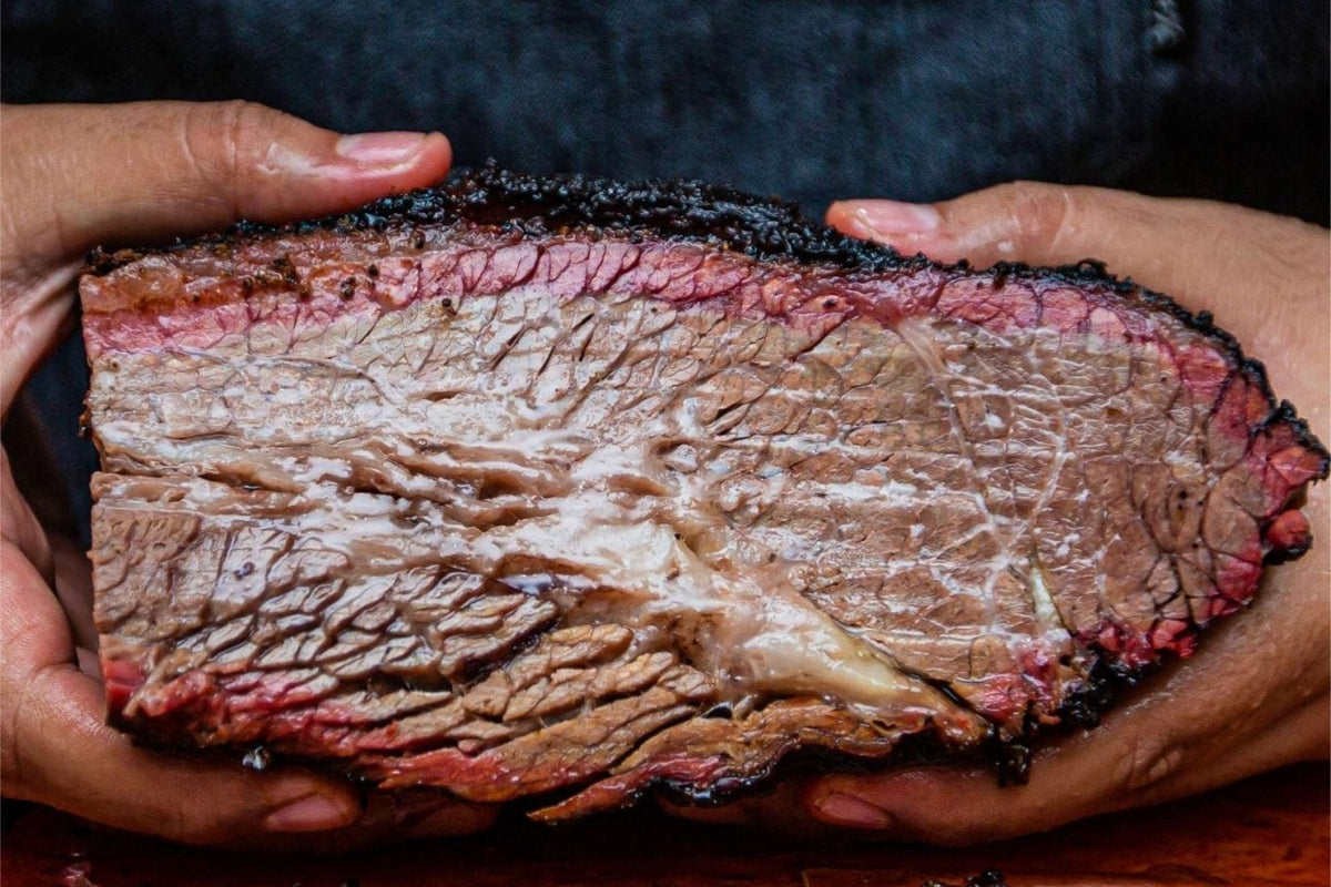 Texas Style Brisket Wrapped in Pink Butcher Paper - Big Green Egg