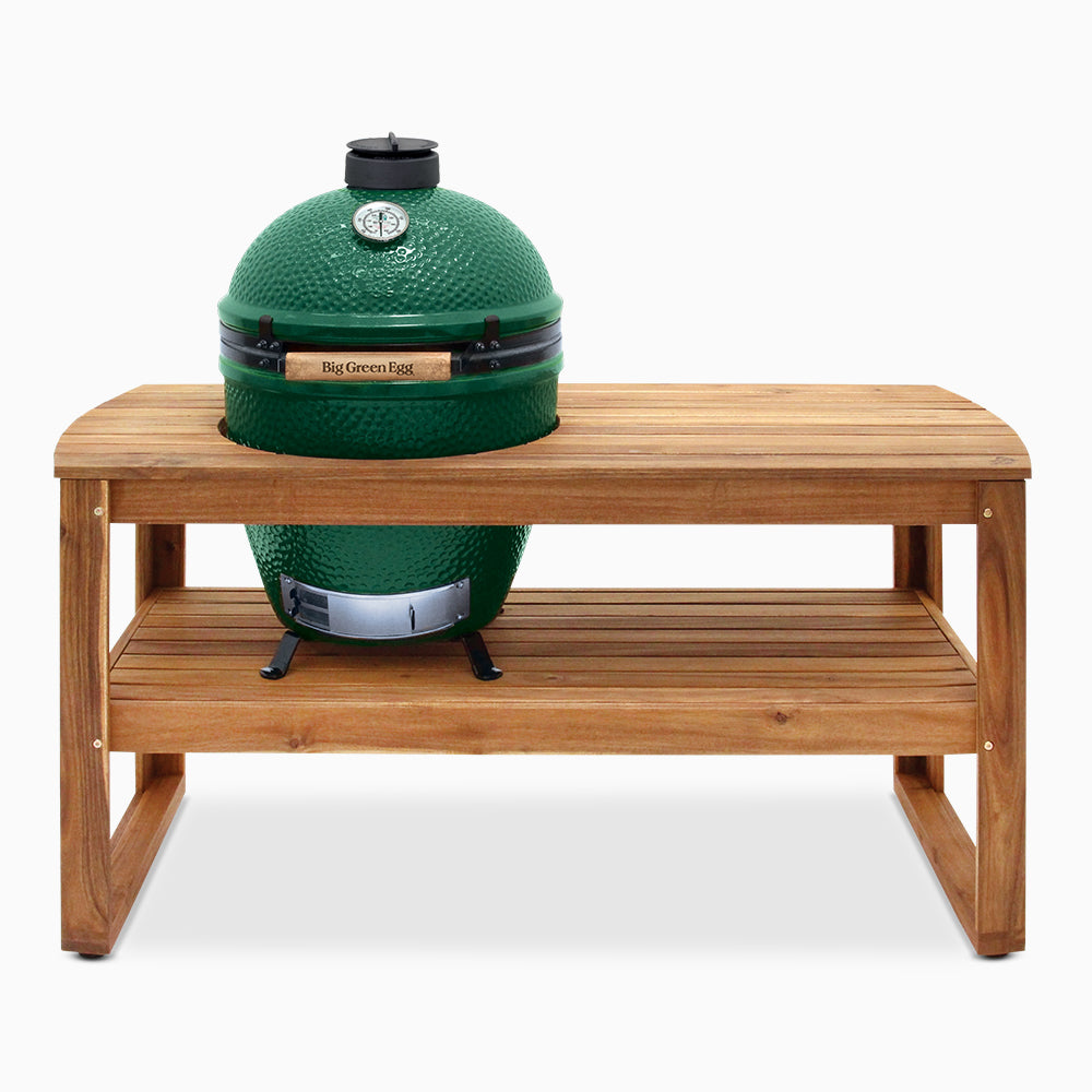 Large Big Green Egg and Acacia Table - FREE PIZZA PACK