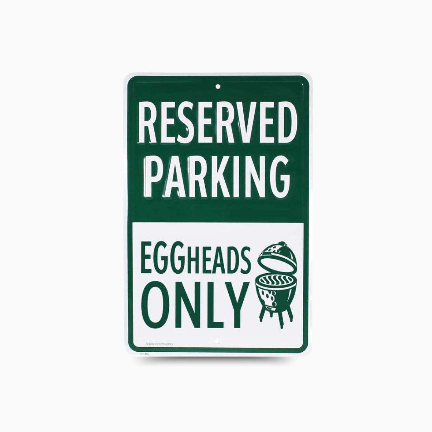 Stamped Aluminum EGGhead Parking Sign