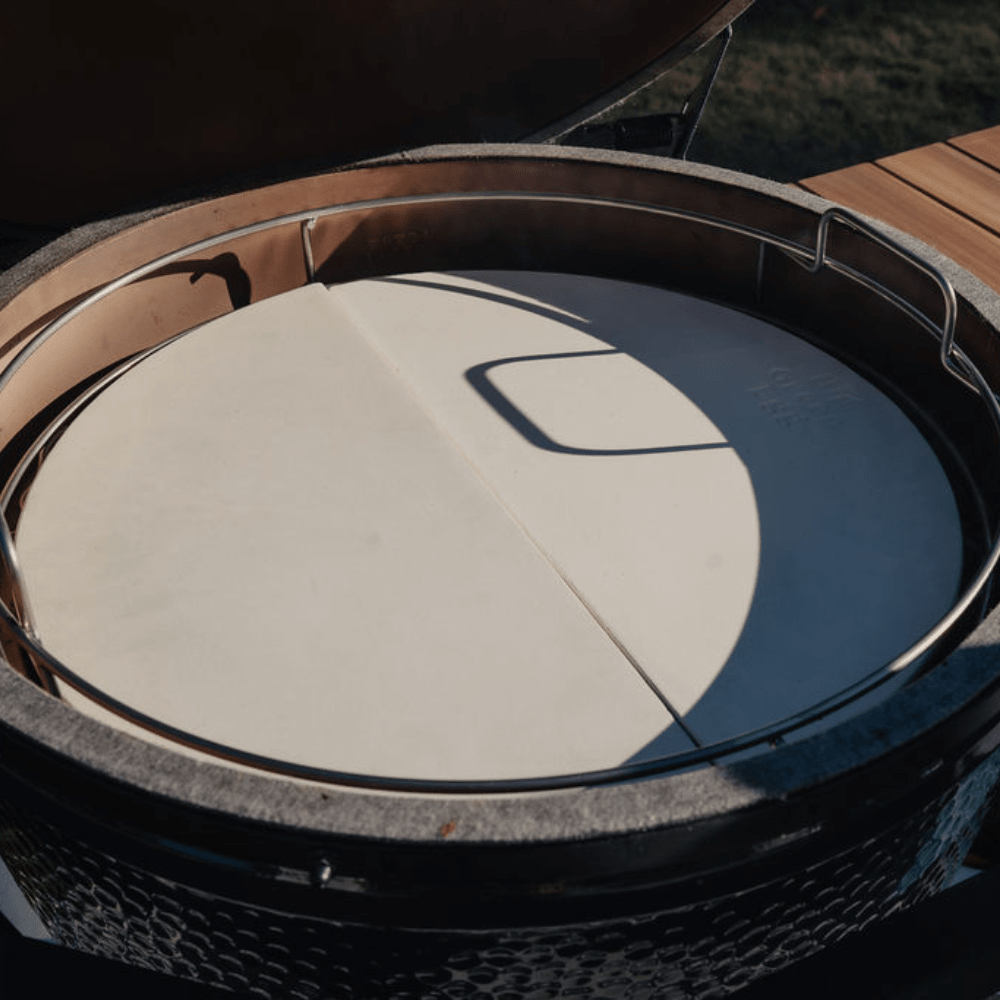 Split Deflector / Half Moon Baking Stone - XL - Big Green Egg